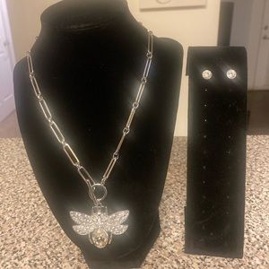 Sliver Bubble-bee Necklace Set